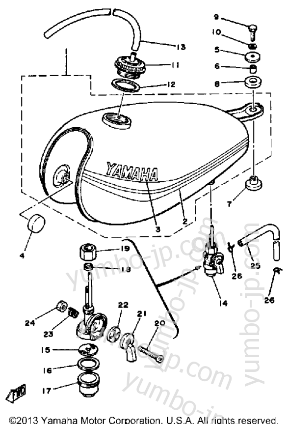 FUEL TANK for motorcycles YAMAHA DT100H 1981 year