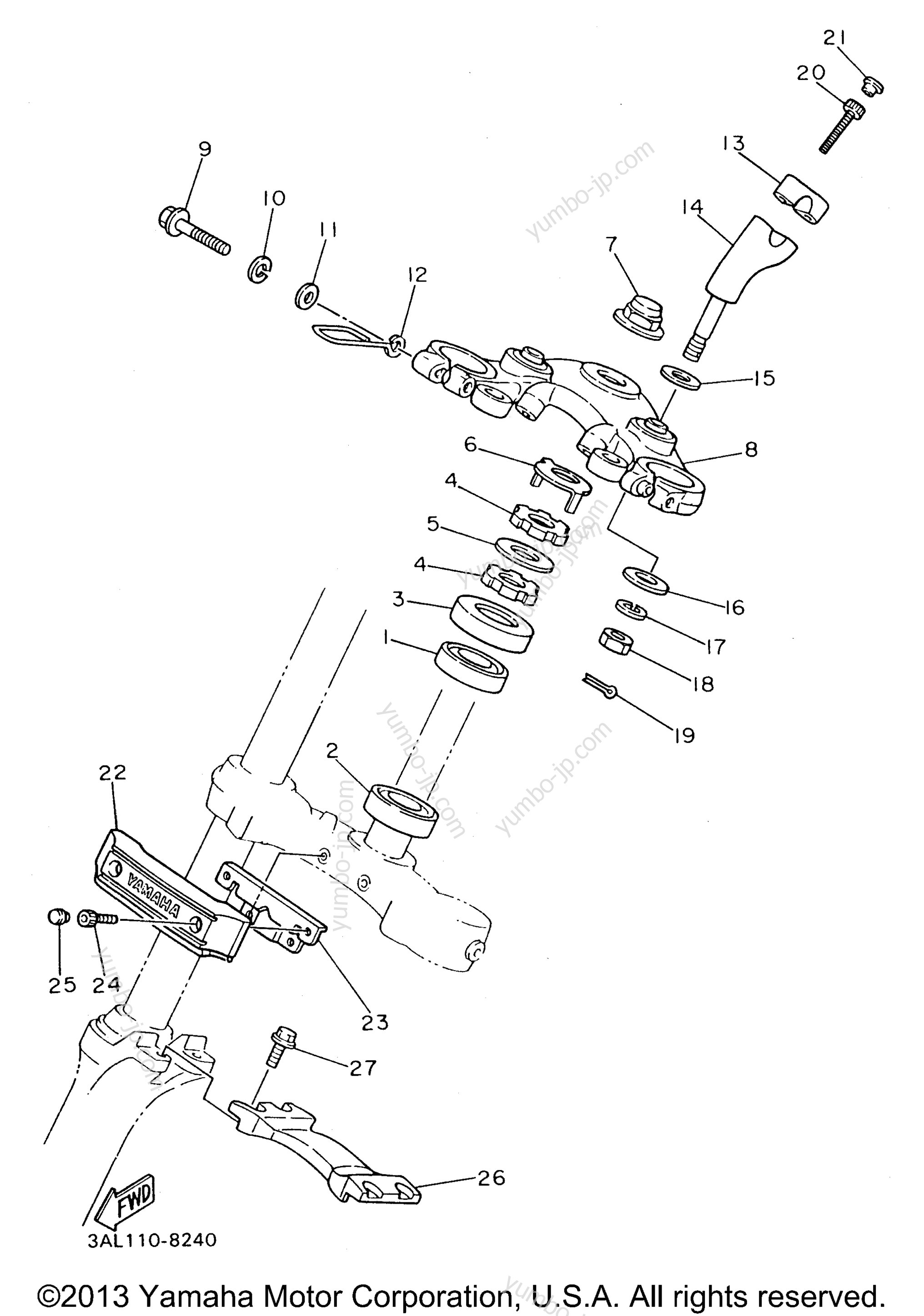 Steering для мотоциклов YAMAHA VIRAGO 750 (XV750H1) 1996 г.