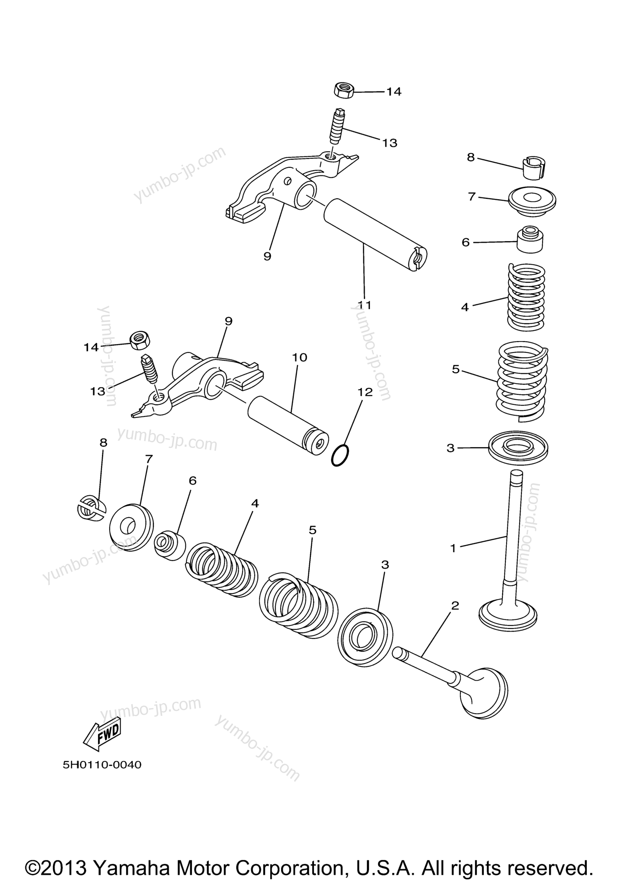 VALVE для мотоциклов YAMAHA TW200 (TW200YC) CA 2009 г.