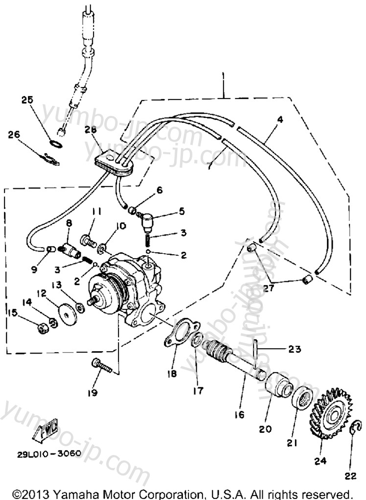 OIL PUMP for motorcycles YAMAHA RZ350L 1984 year