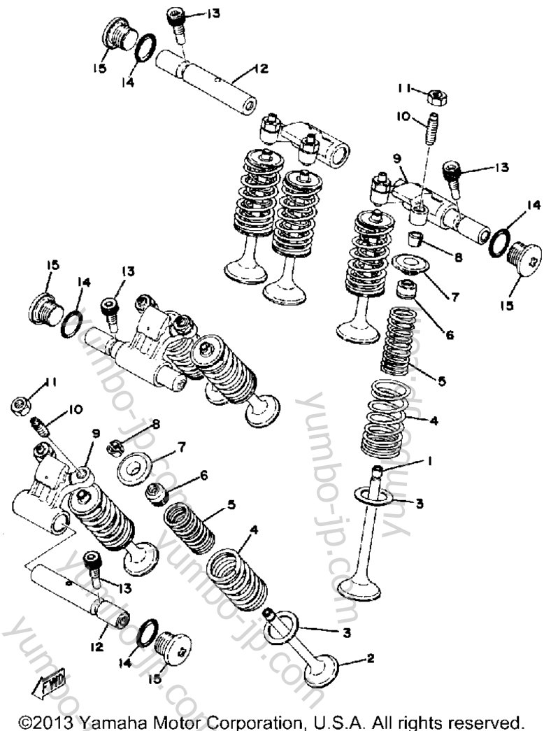 Valve - Rocker Arm для мотоциклов YAMAHA XS500D 1977 г.