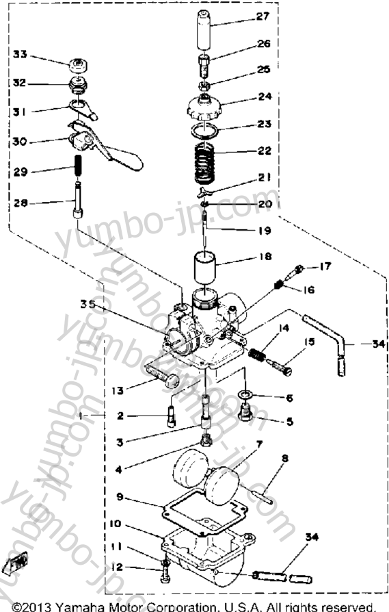 CARBURETOR for motorcycles YAMAHA MX80J 1982 year