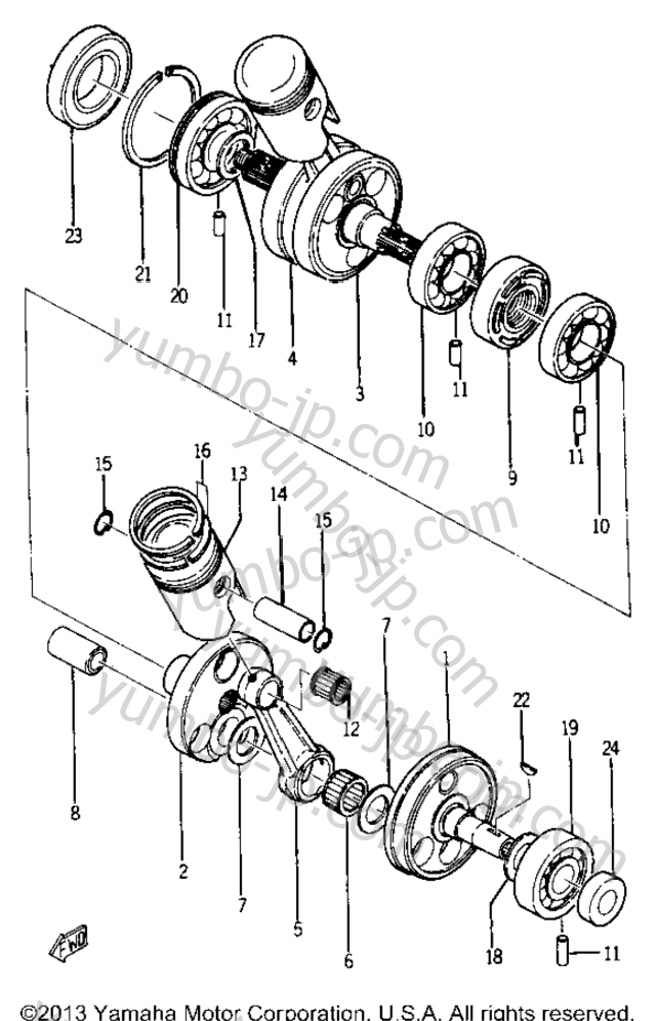 Crank - Piston для мотоциклов YAMAHA YR1 1967 г.