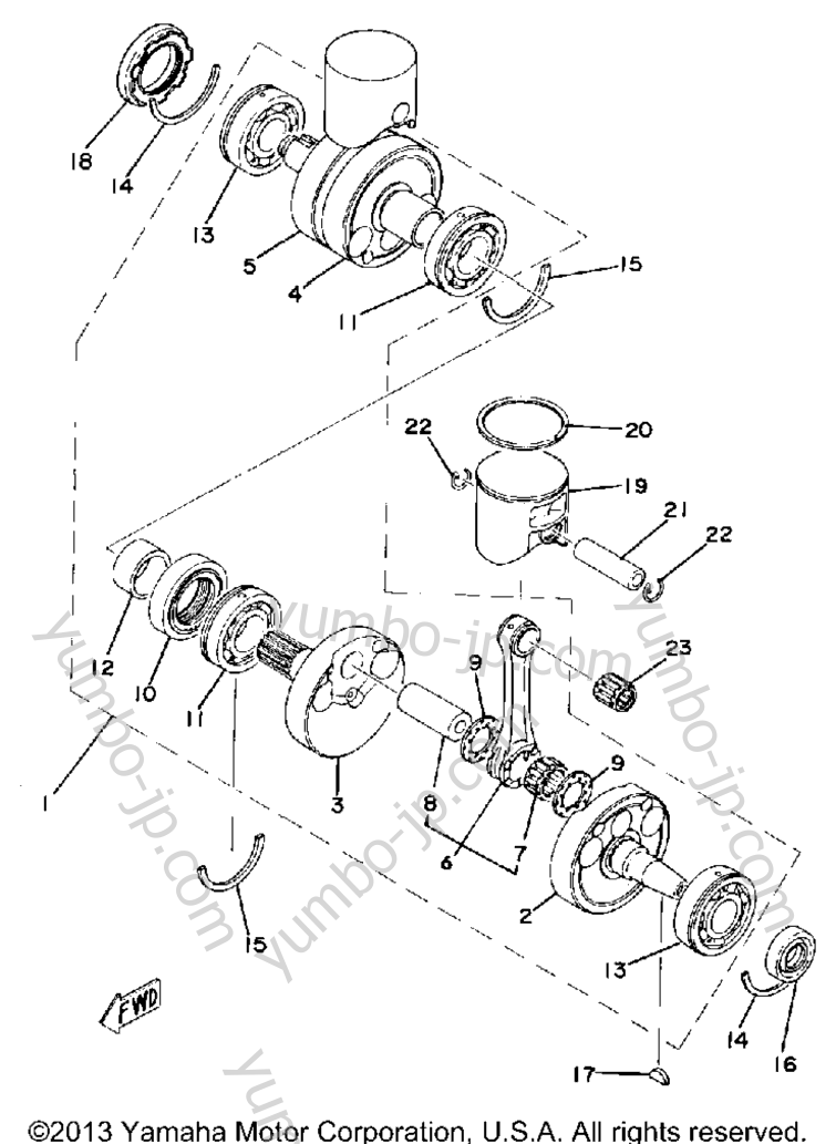 CRANKSHAFT PISTON for motorcycles YAMAHA TZ250G 1980 year