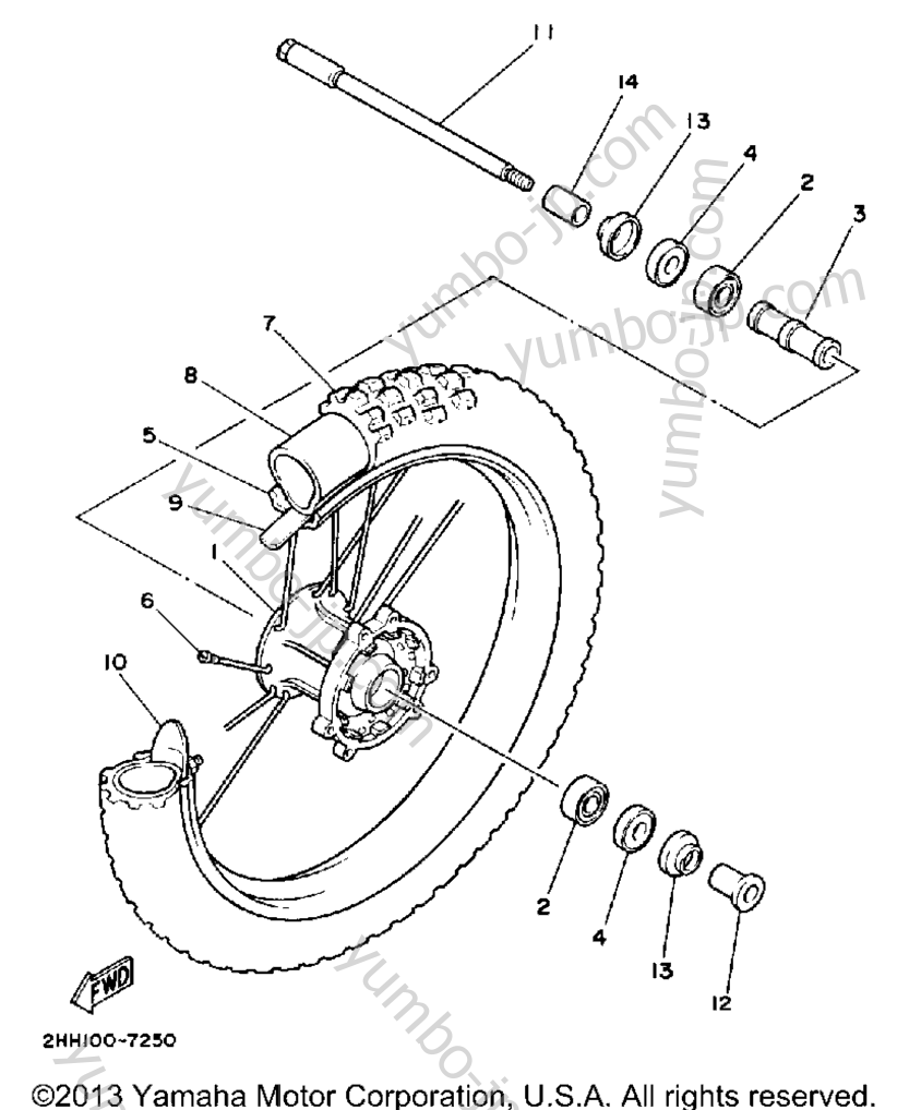 FRONT WHEEL для мотоциклов YAMAHA YZ250A 1990 г.