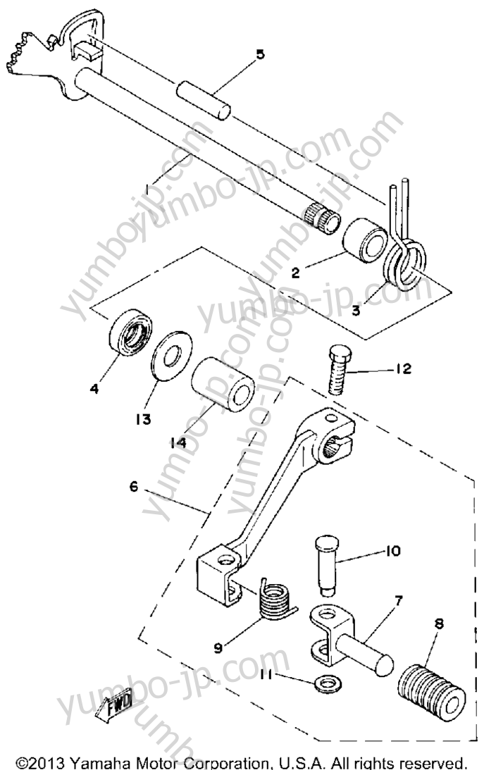 Shift Shaft - Pedal для мотоциклов YAMAHA IT425G 1980 г.