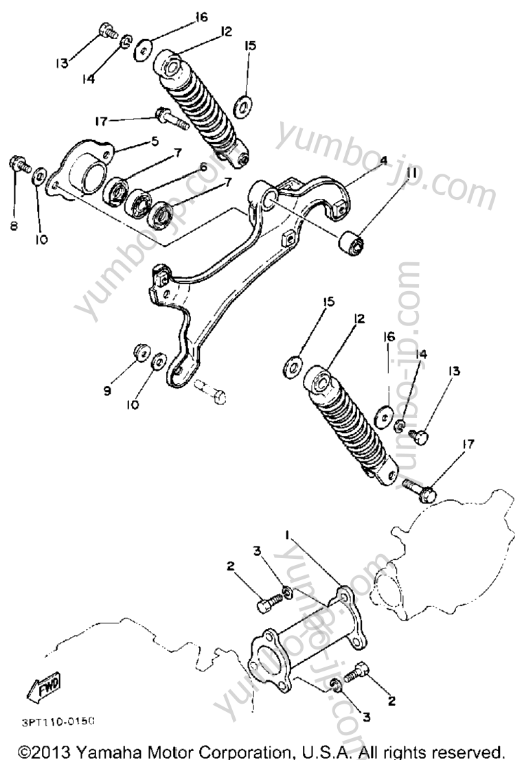 Swing Arm - Rear Shocks для мотоциклов YAMAHA Y-ZINGER (PW50B) 1991 г.