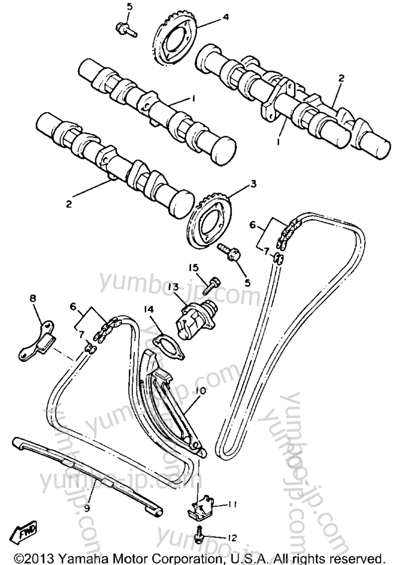 Camshaft Chain for motorcycles YAMAHA XVZ12TK 1983 year