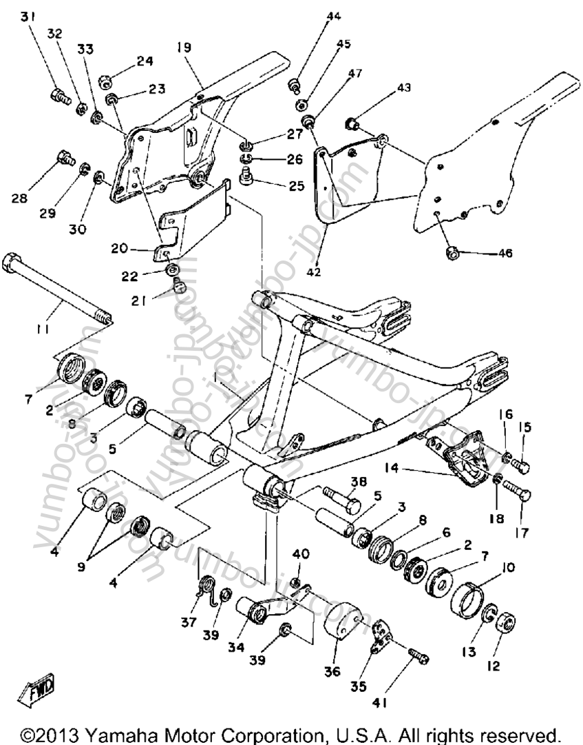 REAR ARM for motorcycles YAMAHA IT425G 1980 year