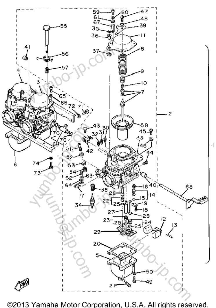 CARBURETOR for motorcycles YAMAHA XS850SH 1981 year