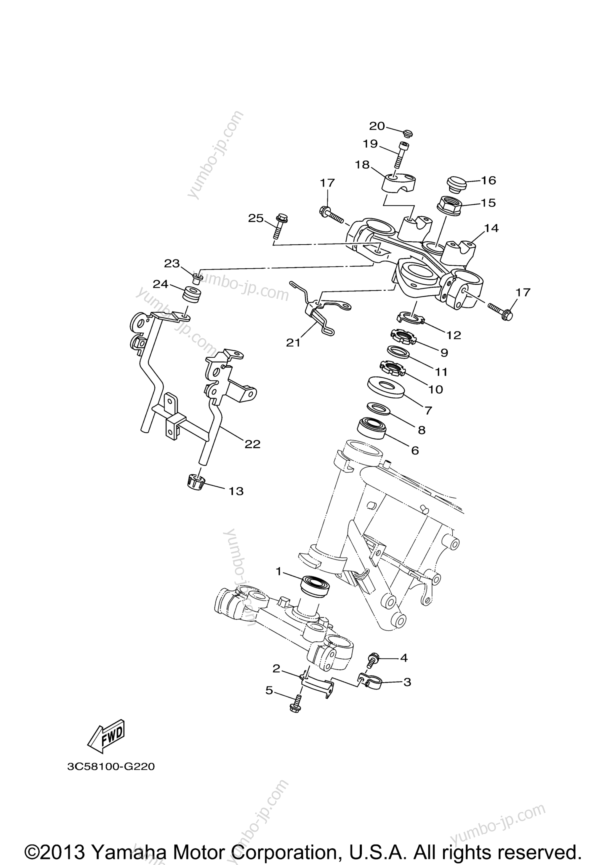 Steering for motorcycles YAMAHA XT250 (XT250A) 2011 year