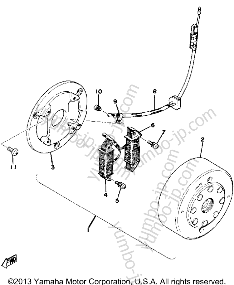 MAGNETO for motorcycles YAMAHA TT500E 1978 year