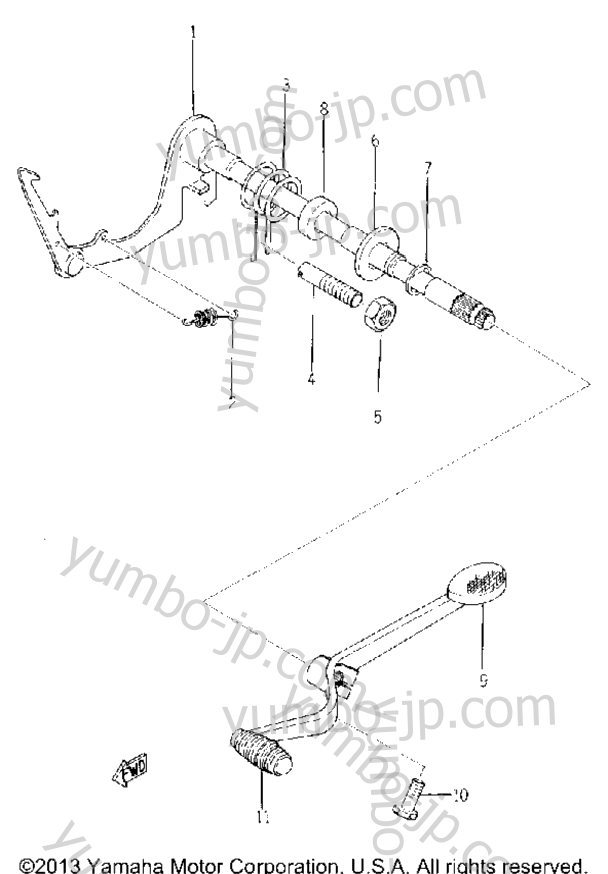 Shifter (2) для мотоциклов YAMAHA YL2C YL2CM (YLCM_68_EN) 1968 г.