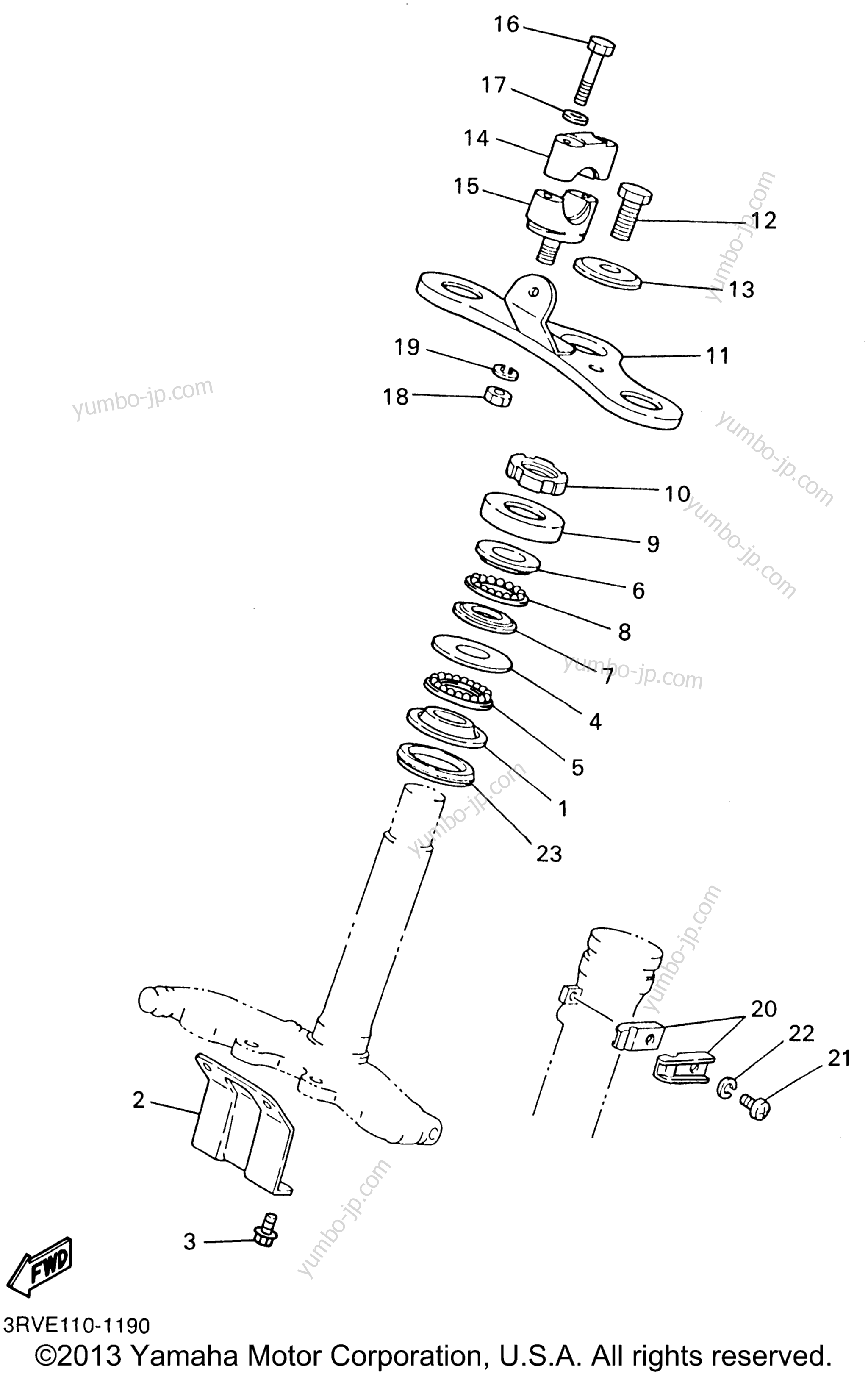 Steering для мотоциклов YAMAHA PW80 (PW80P) 2002 г.