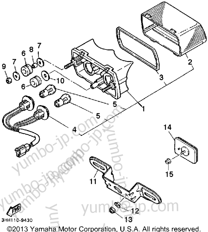 TAILLIGHT для мотоциклов YAMAHA FZR600RD 1992 г.