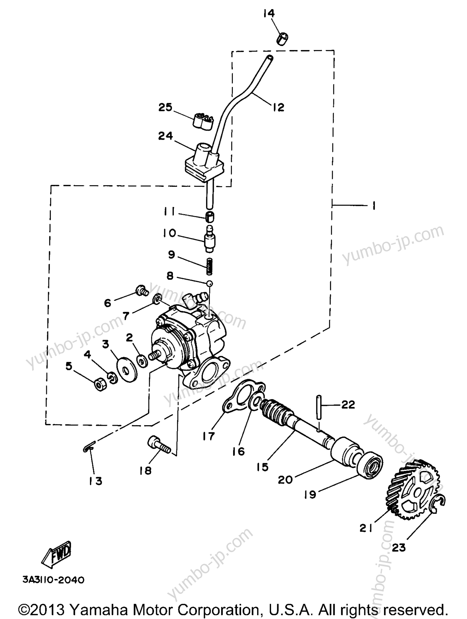 OIL PUMP for motorcycles YAMAHA RT100K 1998 year