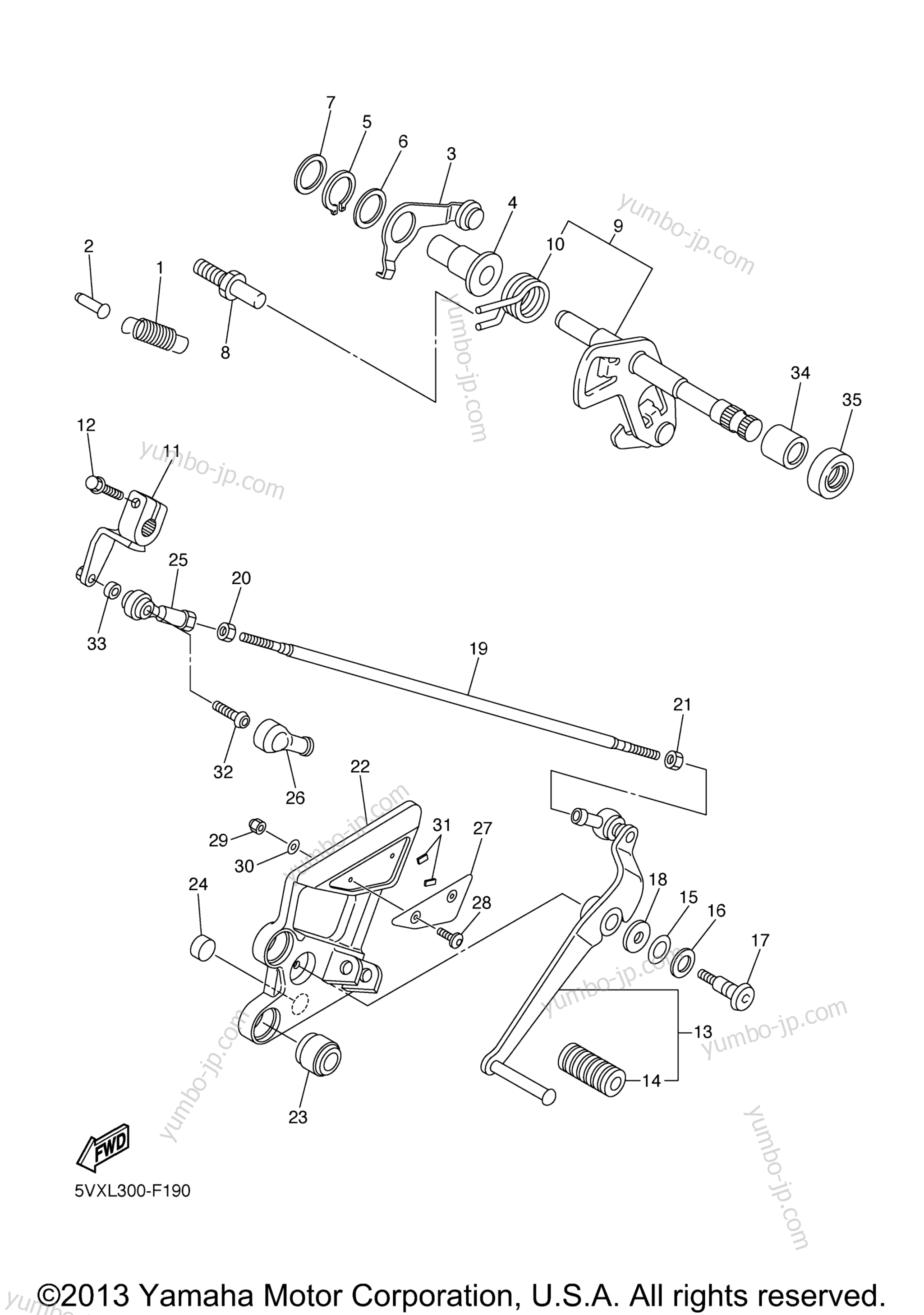 SHIFT SHAFT for motorcycles YAMAHA FZ6 (FZS6XCL) CA 2008 year