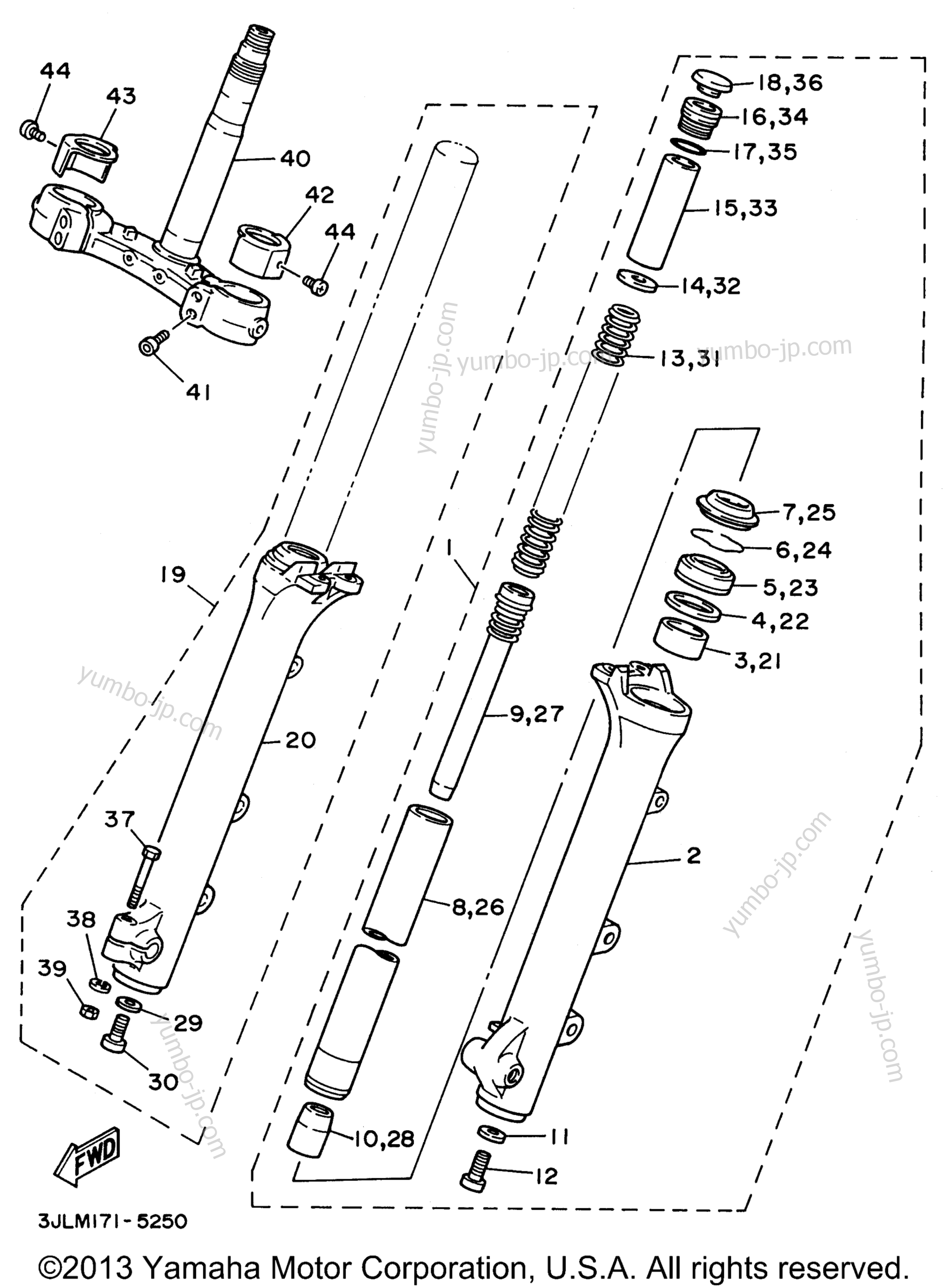 FRONT FORK для мотоциклов YAMAHA VIRAGO 1100 (XV1100HC) CA 1996 г.