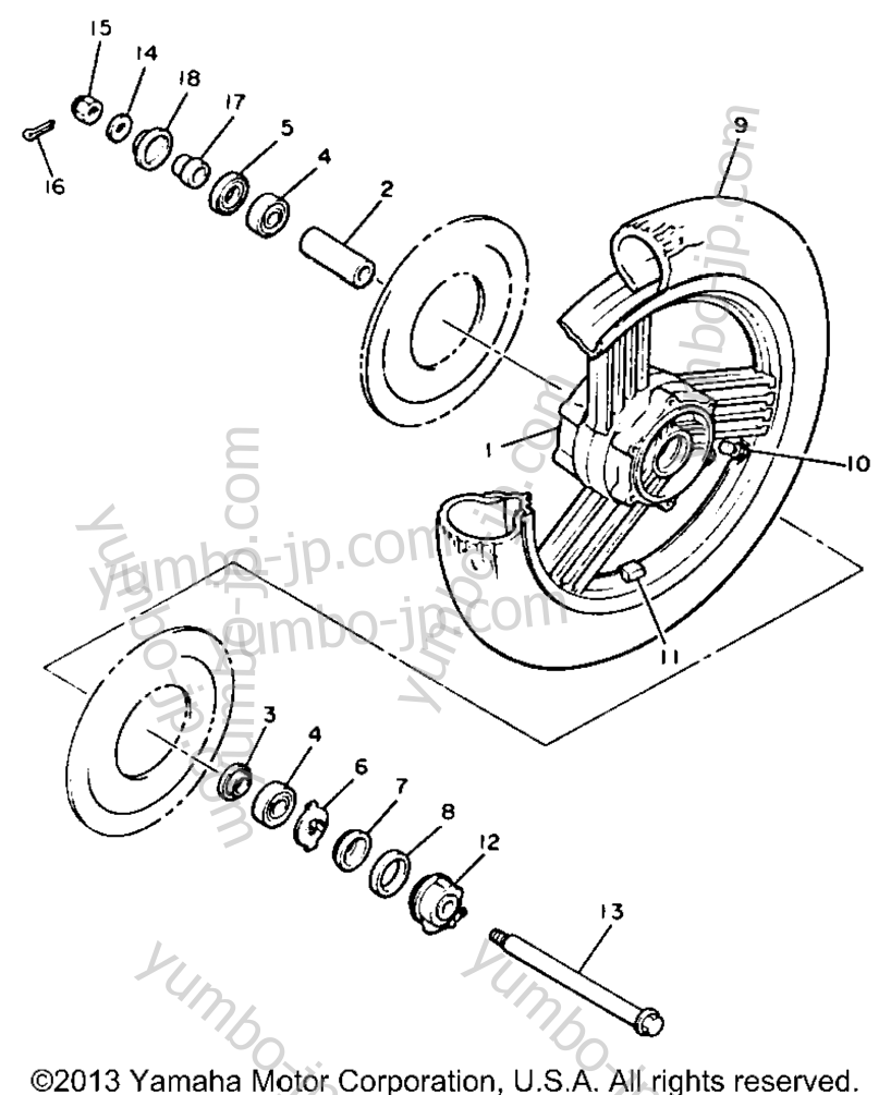 FRONT WHEEL for motorcycles YAMAHA XVZ12TK 1983 year