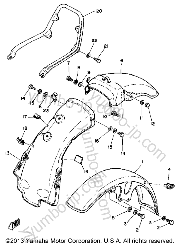 Front Fender Rear Fender for motorcycles YAMAHA XS1100SG 1980 year