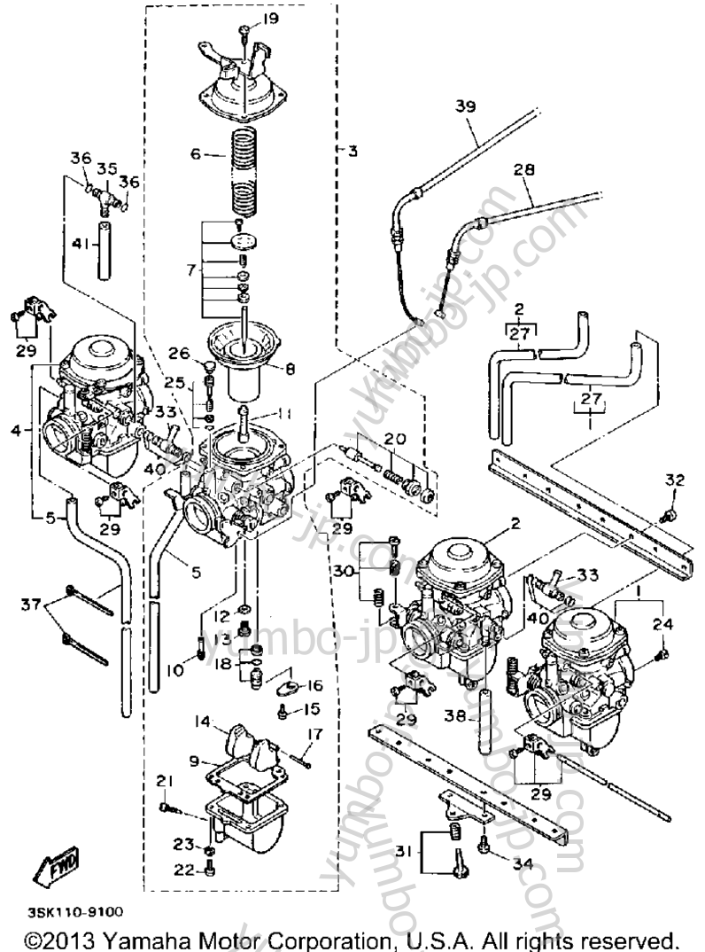 Carburetor (California Model Only) for motorcycles YAMAHA FJ1200WC CA 1989 year