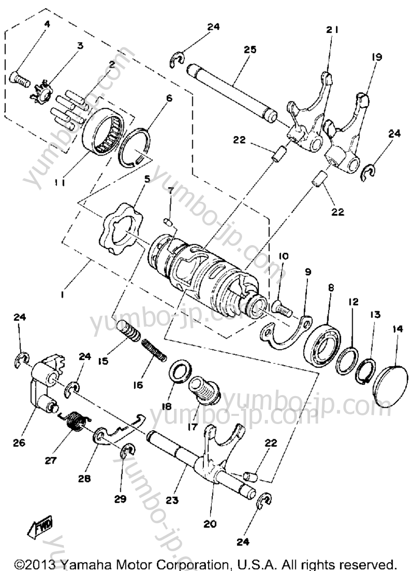 Shift Cam - Fork для мотоциклов YAMAHA IT425G 1980 г.