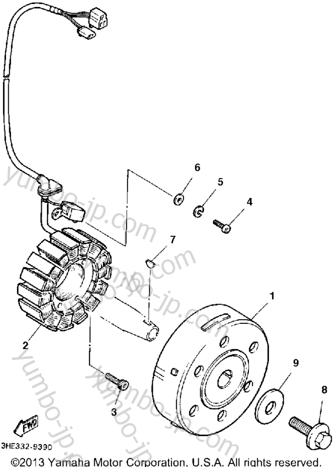 GENERATOR for motorcycles YAMAHA FZR600RD 1992 year