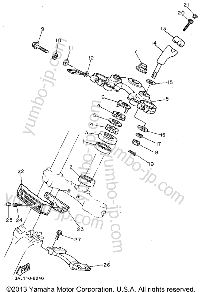 Steering for motorcycles YAMAHA VIRAGO 750 (XV750G) 1995 year