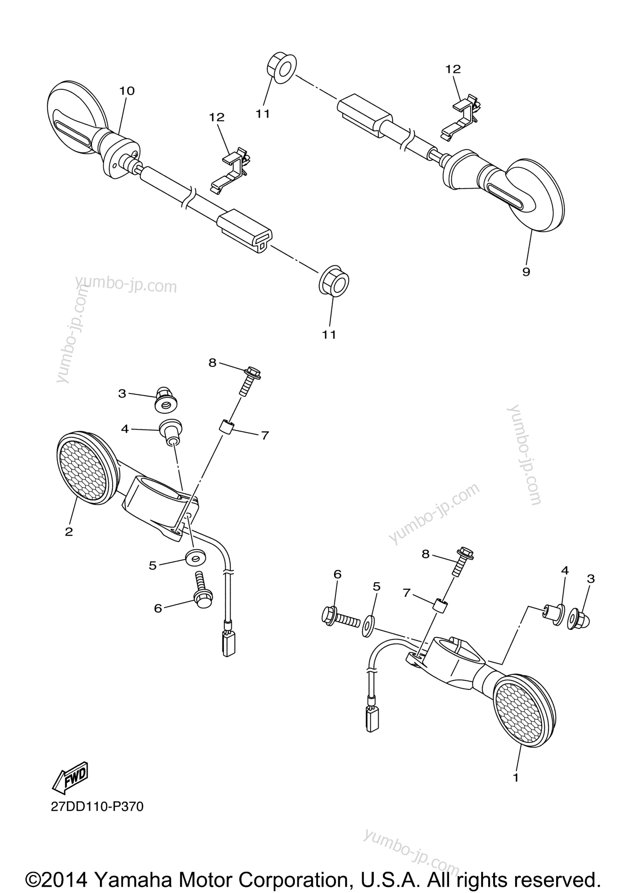 Flasher Light for motorcycles YAMAHA STRYKER (XVS13CFS) 2015 year