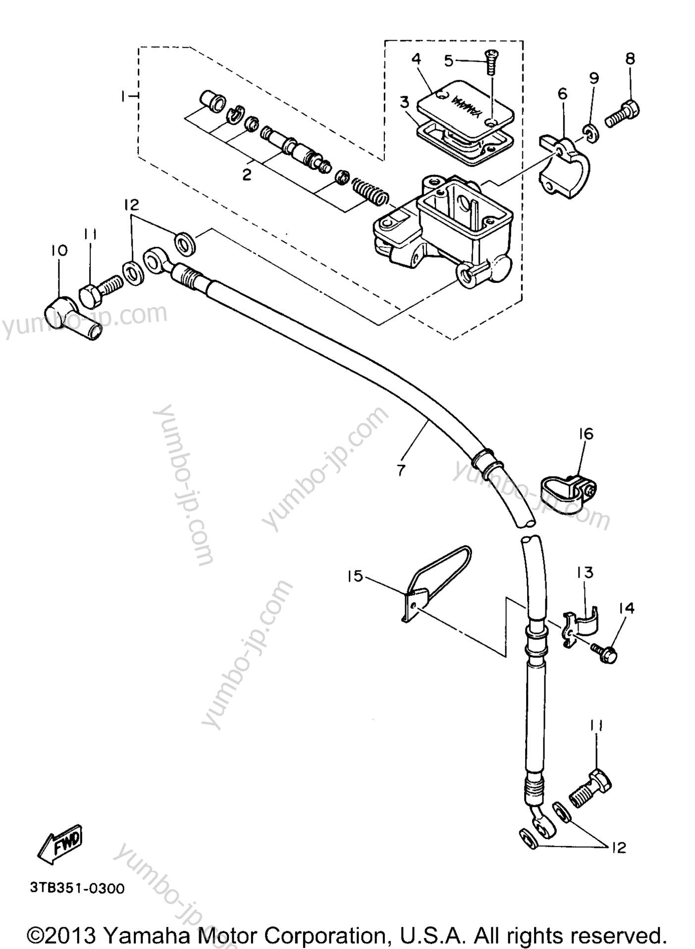 FRONT MASTER CYLINDER for motorcycles YAMAHA XT600EE 1993 year