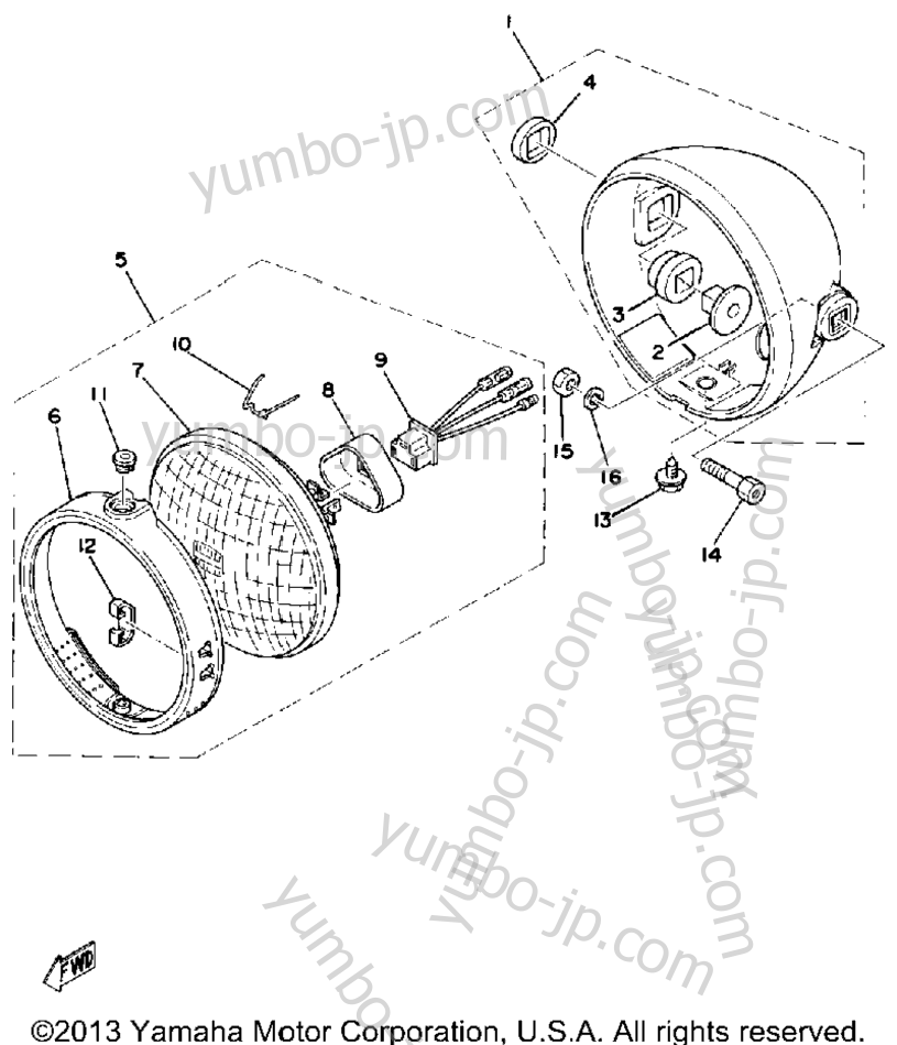 Head Lamp для мотоциклов YAMAHA DT100D 1977 г.