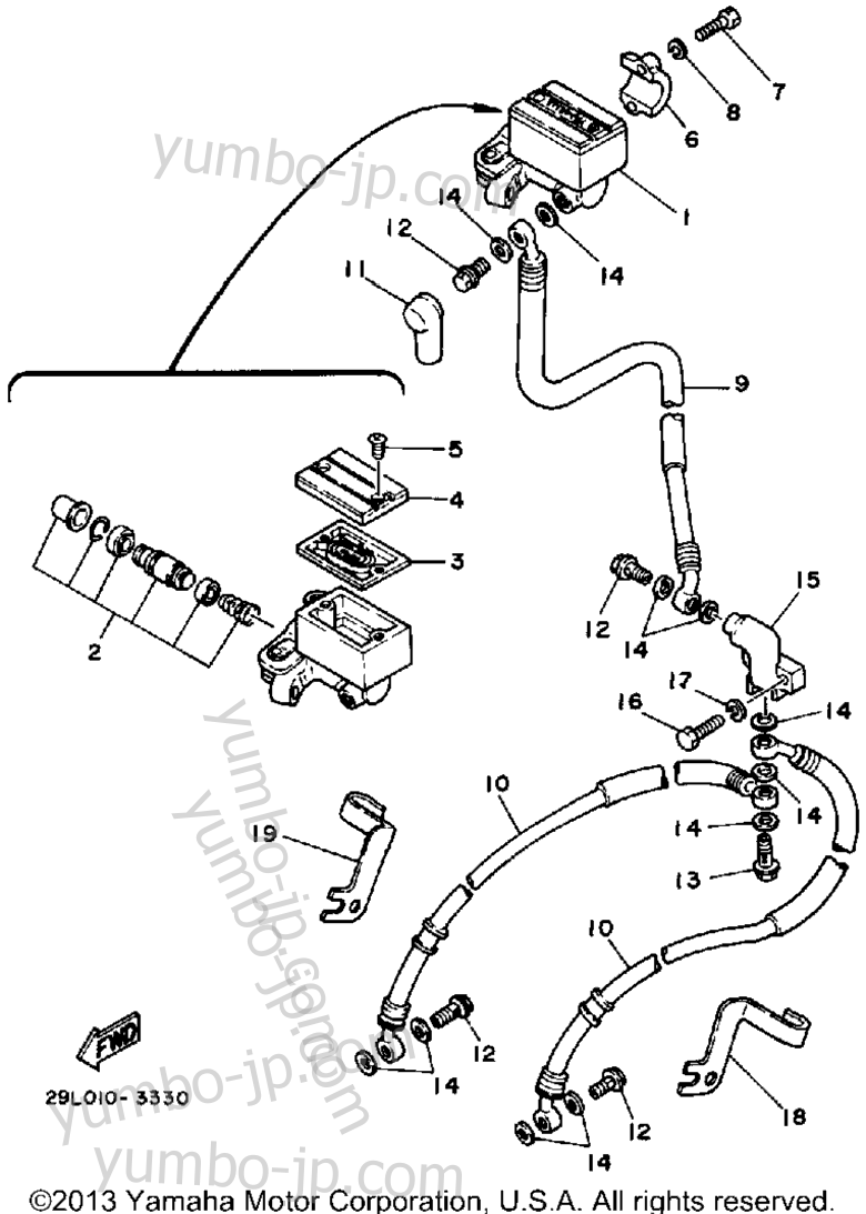 FRONT MASTER CYLINDER для мотоциклов YAMAHA RZ350L 1984 г.