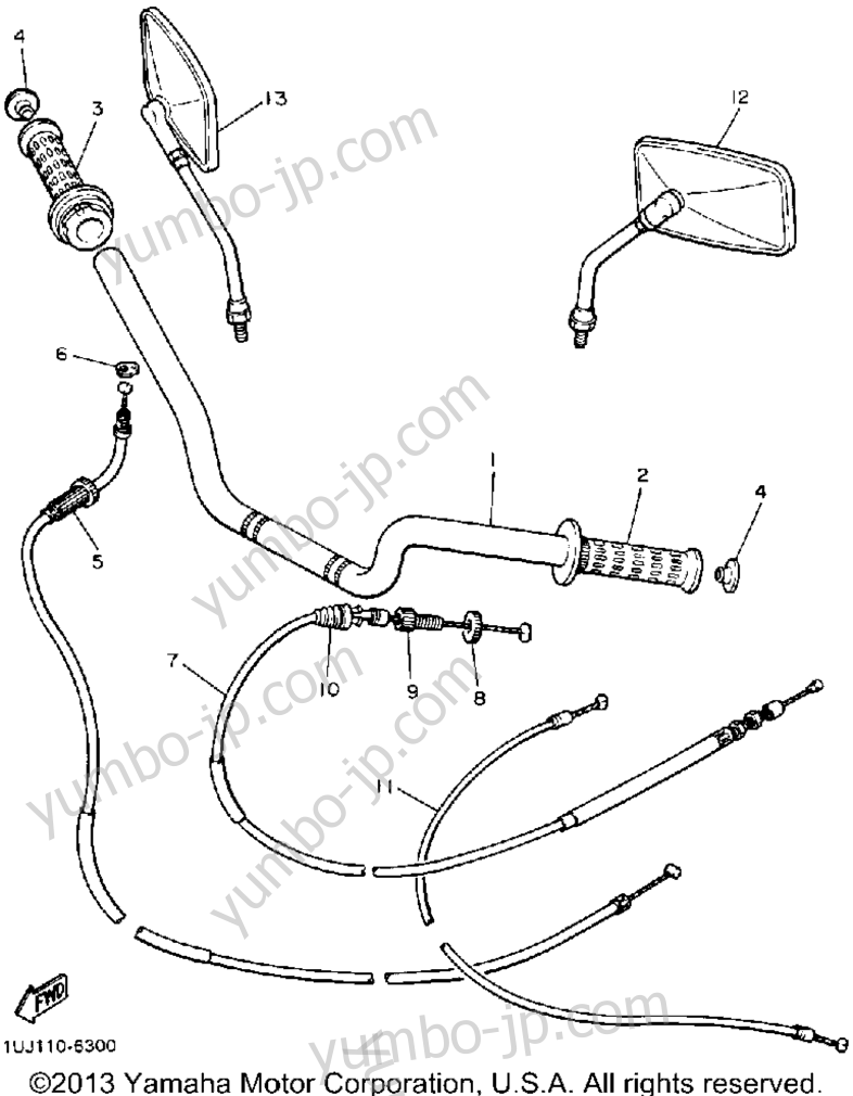 Handlebar Cable for motorcycles YAMAHA RADIAN (YX600W) 1989 year