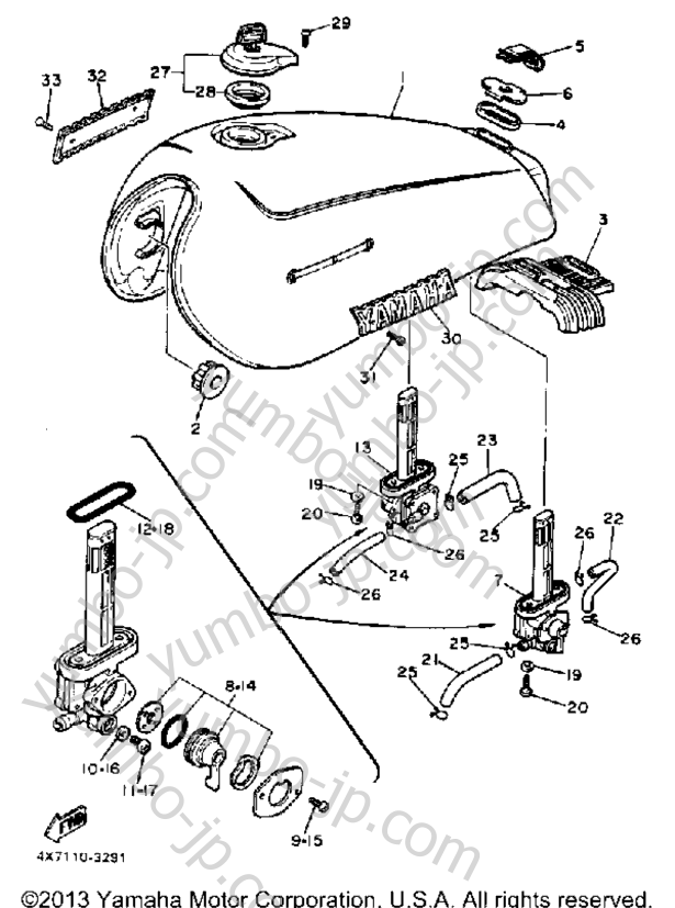 FUEL TANK for motorcycles YAMAHA VIRAGO 750 (XV750K) 1983 year