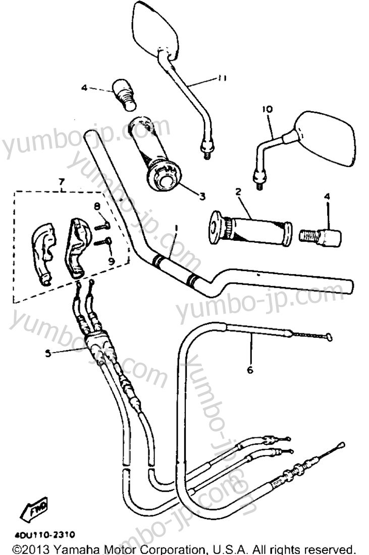 Handlebar Cable for motorcycles YAMAHA SECA II (XJ600SD) 1992 year