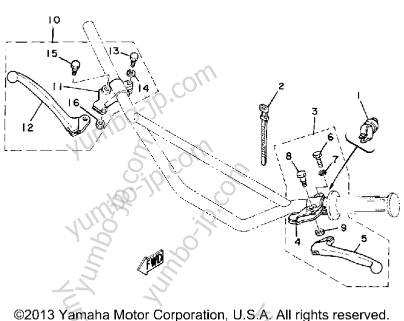 Handle Switch - Lever for motorcycles YAMAHA MX100G 1980 year