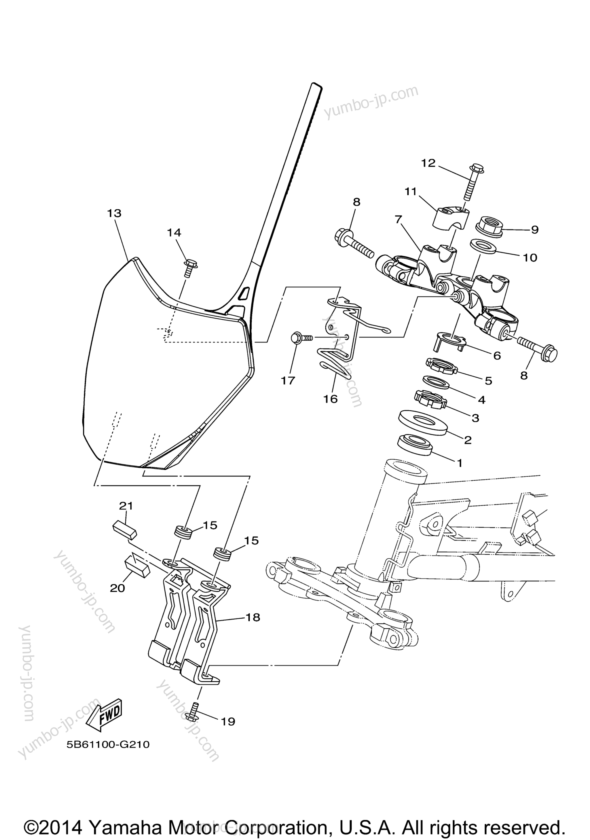 Steering для мотоциклов YAMAHA TTR110E (TTR110EF) 2015 г.