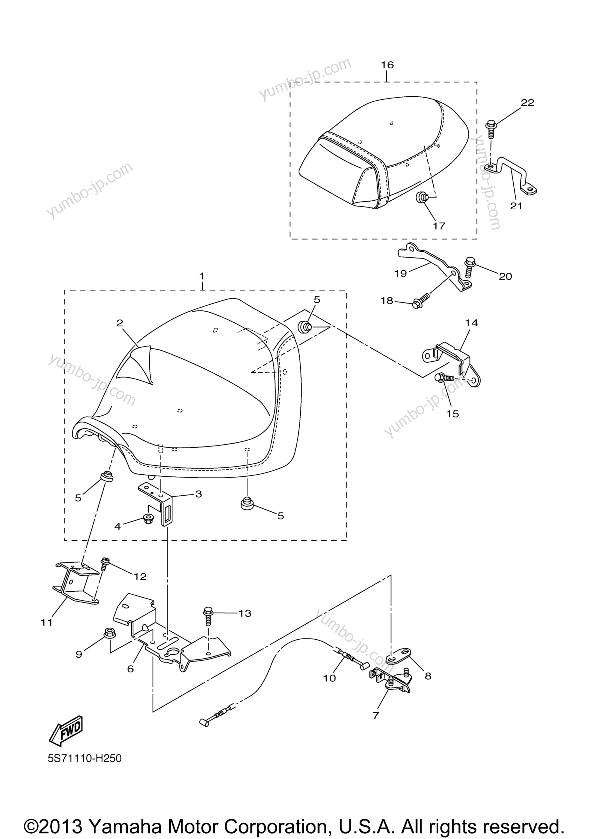 SEAT for motorcycles YAMAHA V STAR 950 (XVS95ER) 2014 year