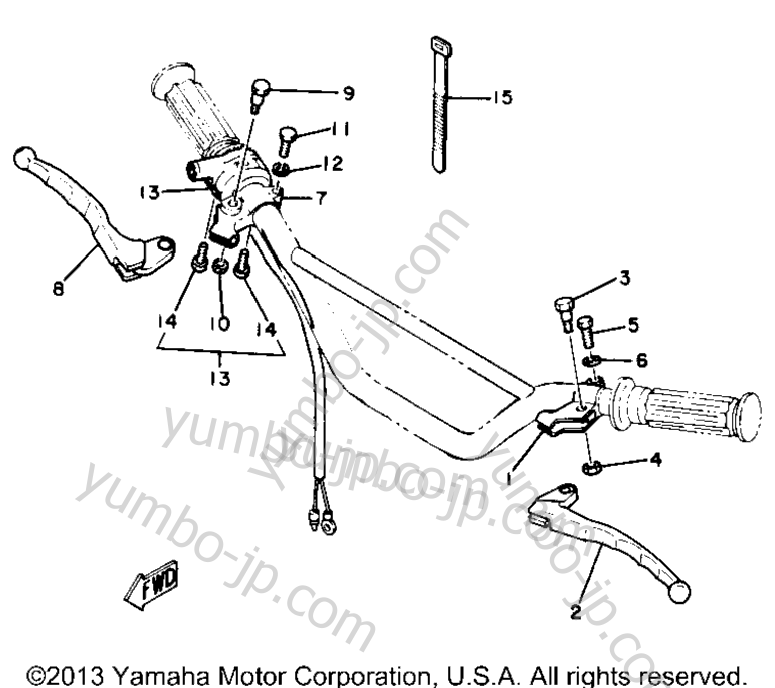 Handle Switch - Lever for motorcycles YAMAHA YZ50G 1980 year
