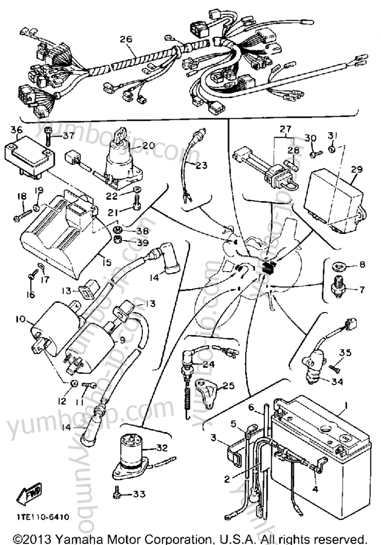 Electrical 1 for motorcycles YAMAHA VIRAGO 1100 (XV1100S) 1986 year