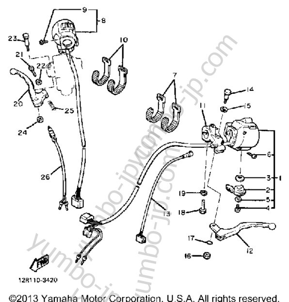 Handle Switch Lever for motorcycles YAMAHA XS400K 1983 year