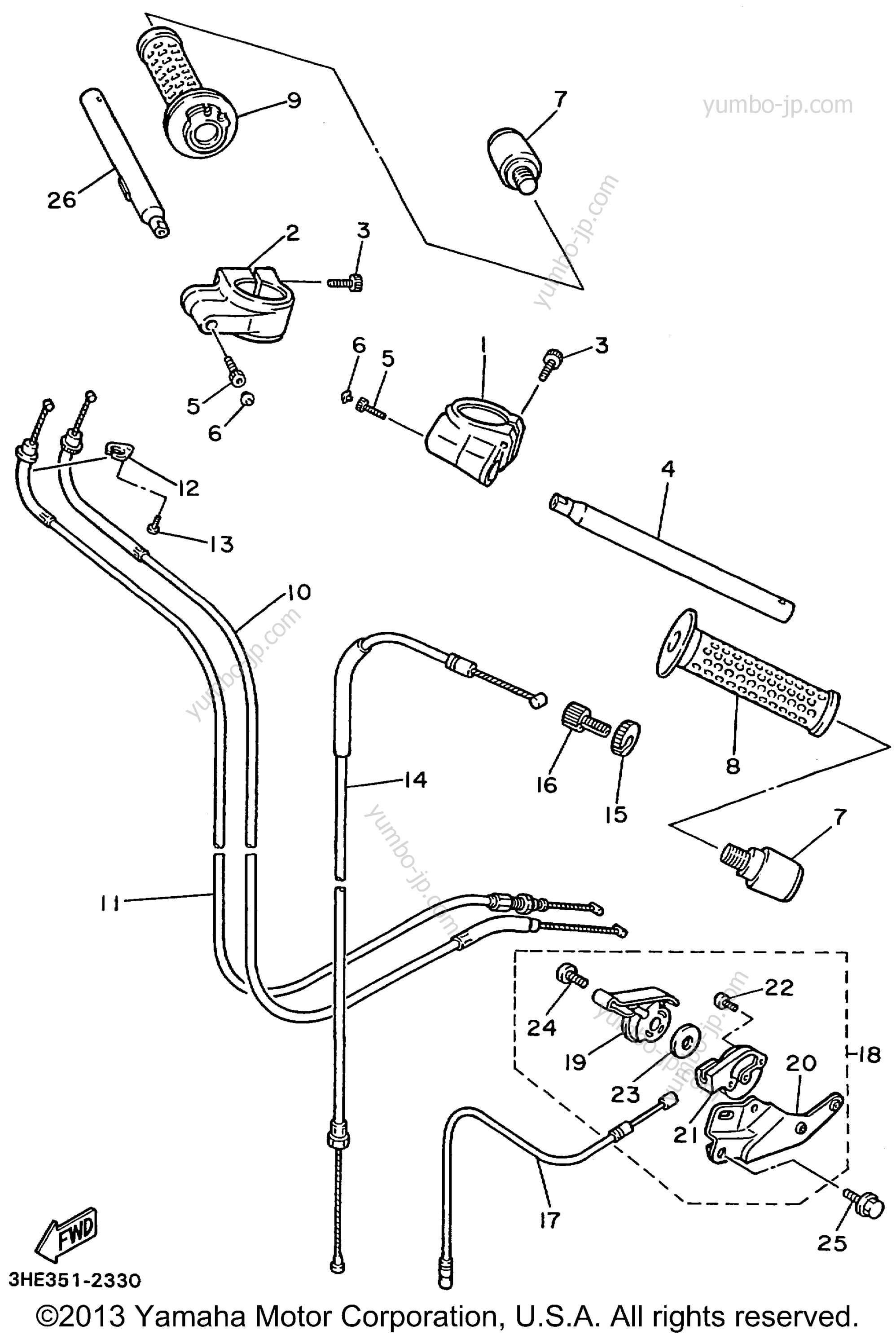 Steering Handle Cable для мотоциклов YAMAHA FZR600RL 1999 г.