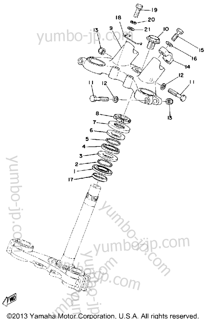 Steering для мотоциклов YAMAHA YZ175C 1976 г.