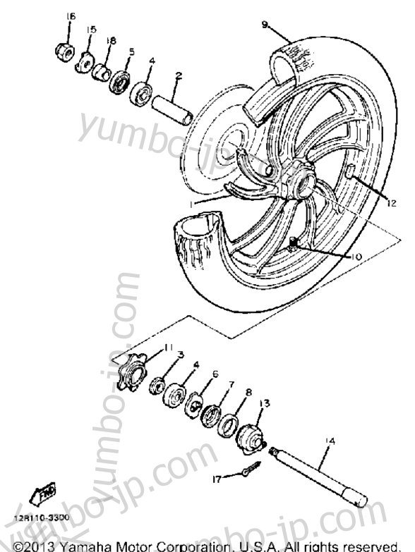 FRONT WHEEL для мотоциклов YAMAHA XS400K 1983 г.