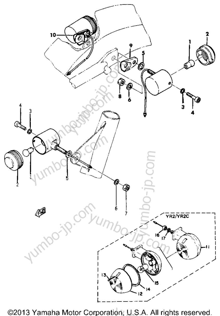 Flasher Light for motorcycles YAMAHA YR1 1967 year