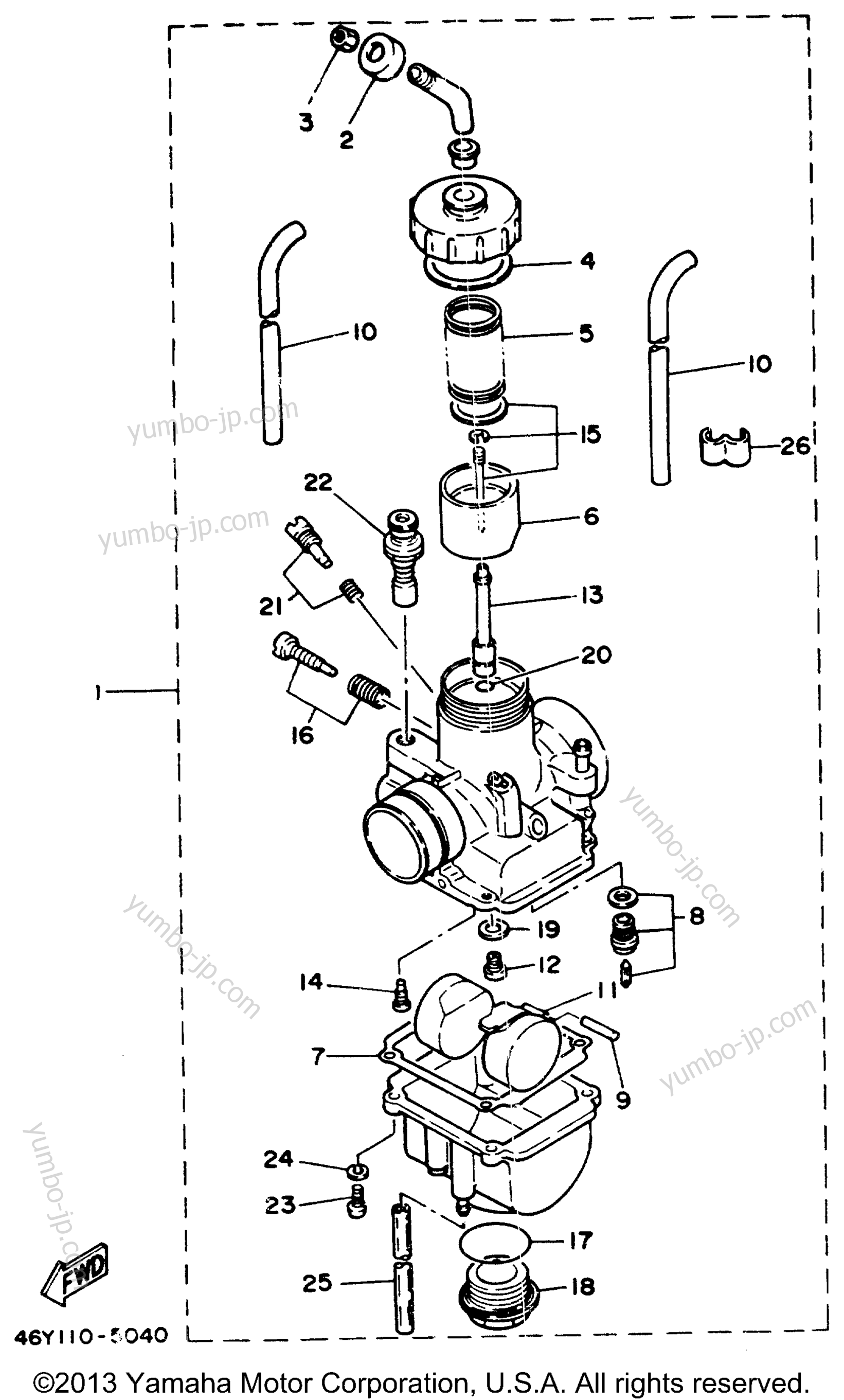 CARBURETOR for motorcycles YAMAHA TRIALS (TY350S) 1986 year