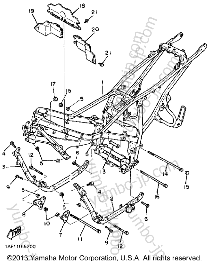 FRAME for motorcycles YAMAHA FZ750N 1985 year