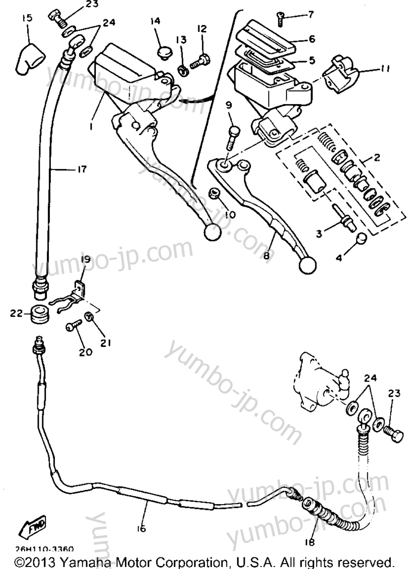 Front Master Cylinder 2 для мотоциклов YAMAHA XVZ12TK 1983 г.