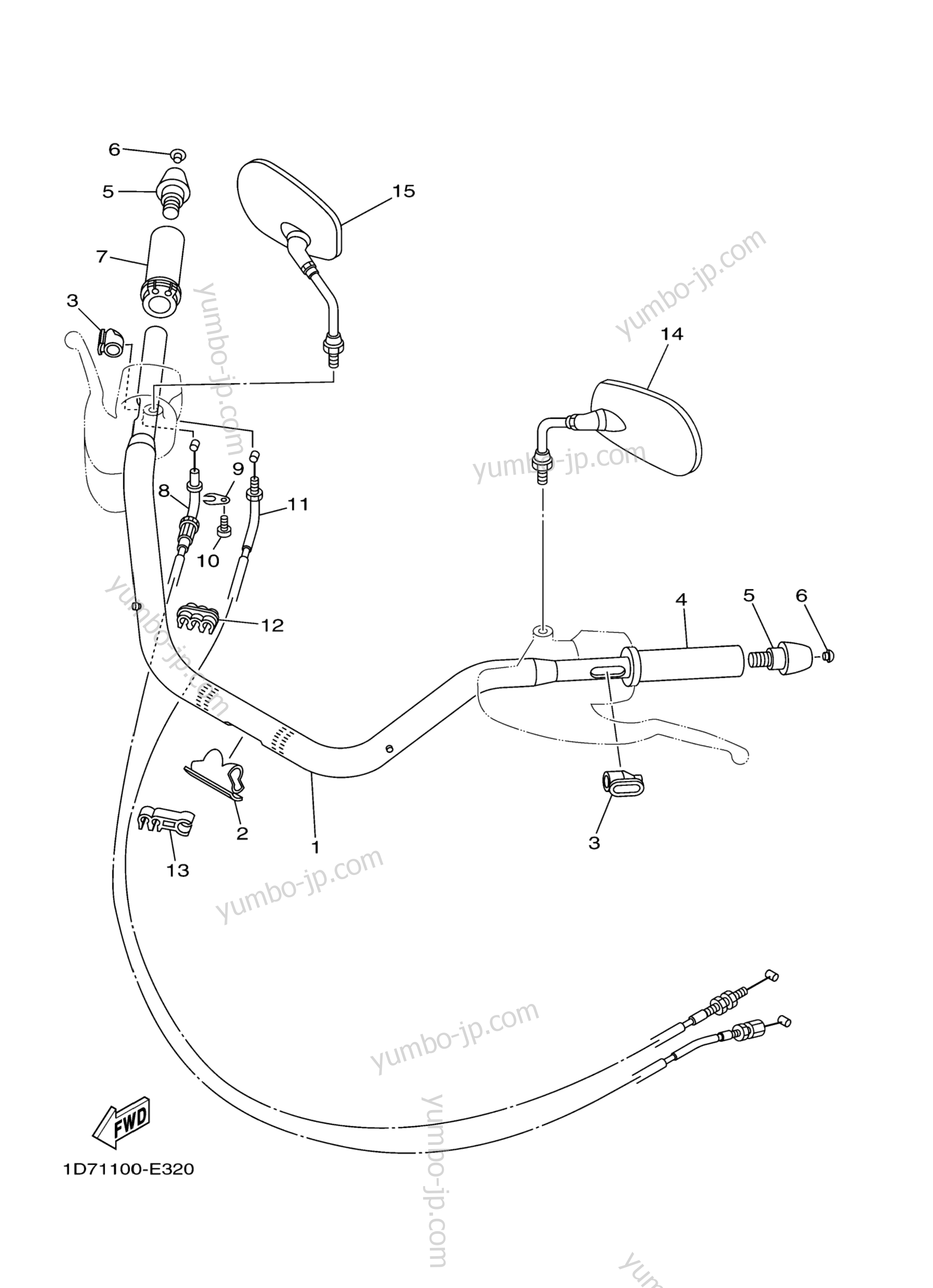 Steering Handle Cable для мотоциклов YAMAHA STRATOLINER DELUXE (XV19CTSAC) CA 2011 г.