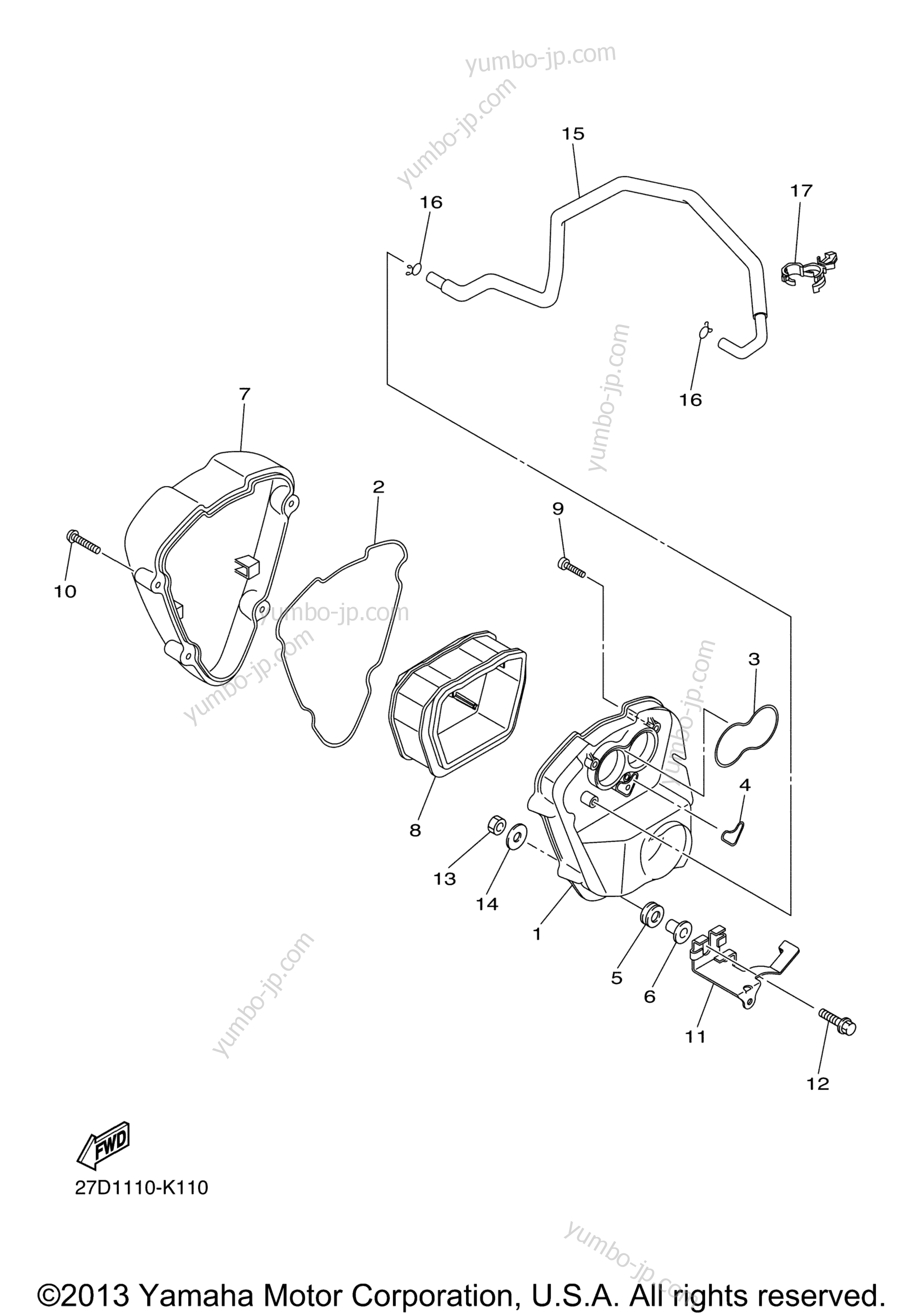 Intake 2 for motorcycles YAMAHA STRYKER (XVS13CACL) CA 2011 year